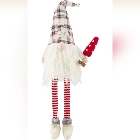NWT Mud Pie Christmas Deluxe Dangle Leg Gnome - So Merry - Picture 2 of 4